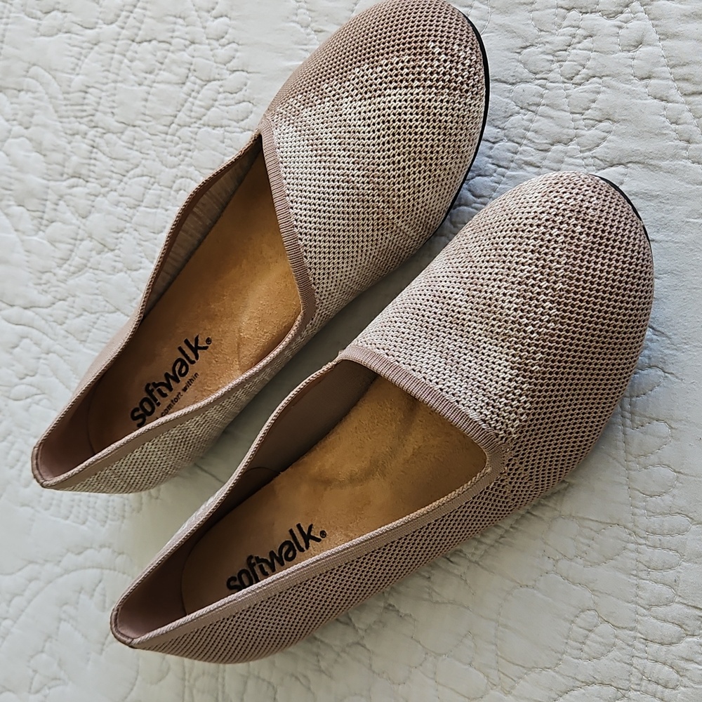 Softwalk Sicily Tan Ballet Flat Knit Loafer Size 10.5 - Picture 3 of 12